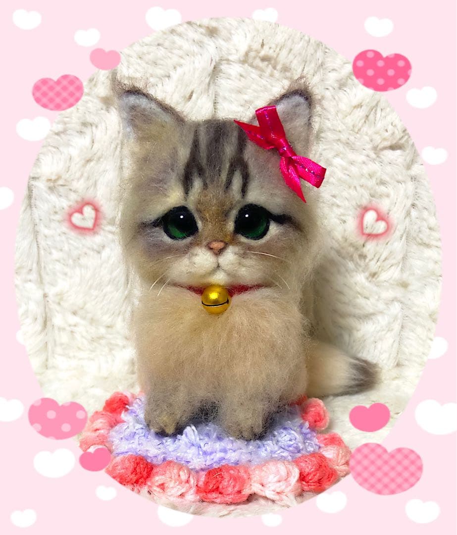 羊毛フェルト。猫。オーダーNo.21