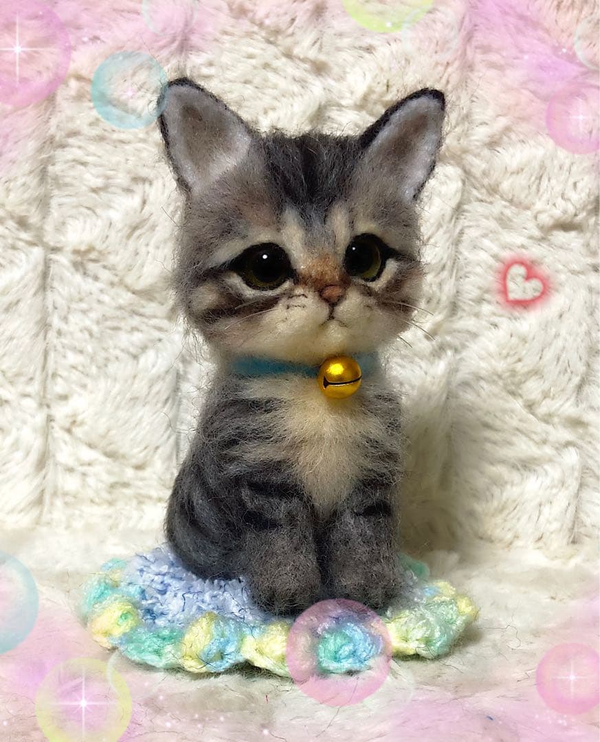 羊毛フェルト。猫。オーダーNo.21