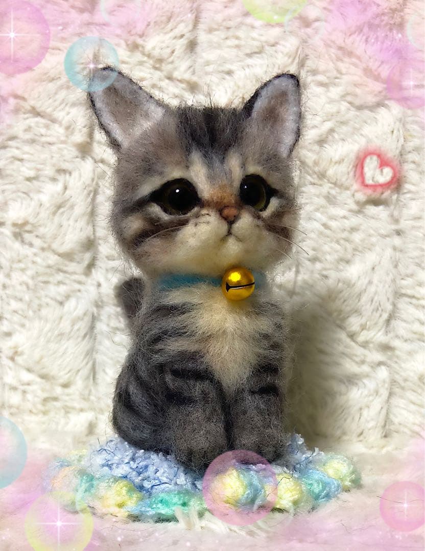 羊毛フェルト。猫。オーダーNo.21