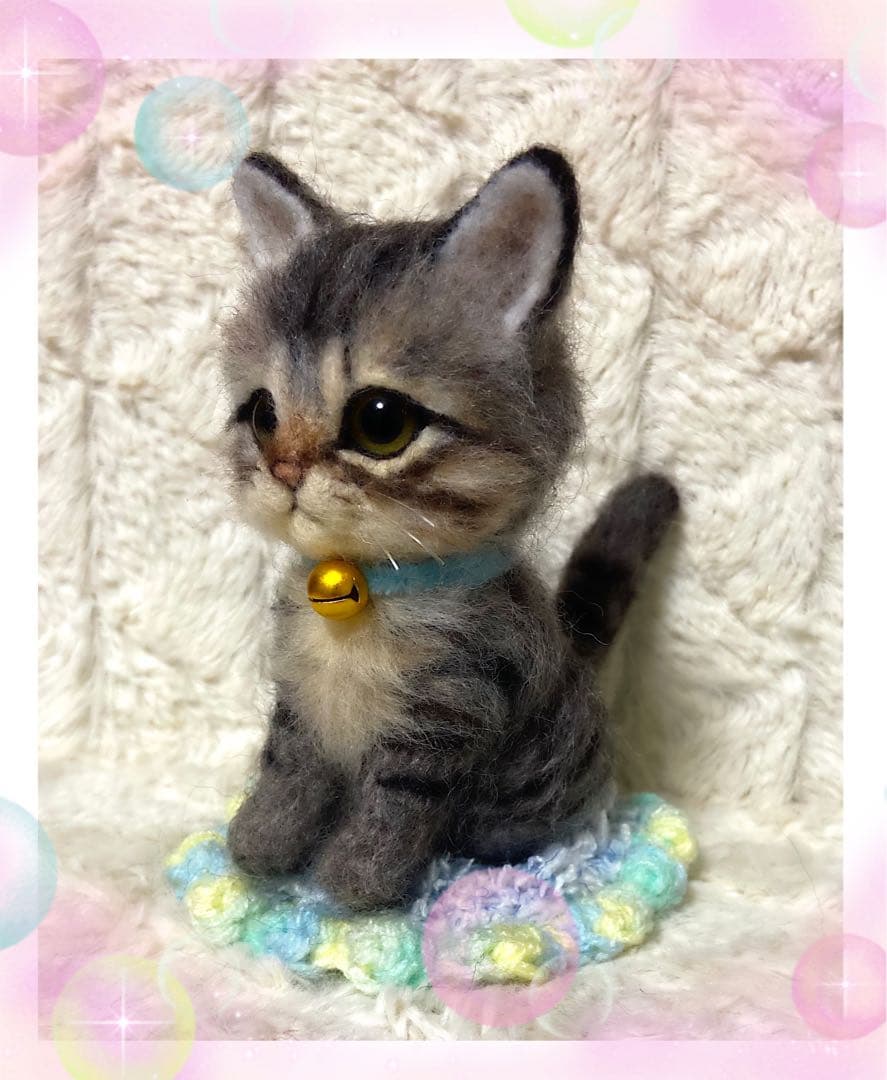 羊毛フェルト。猫。オーダーNo.21