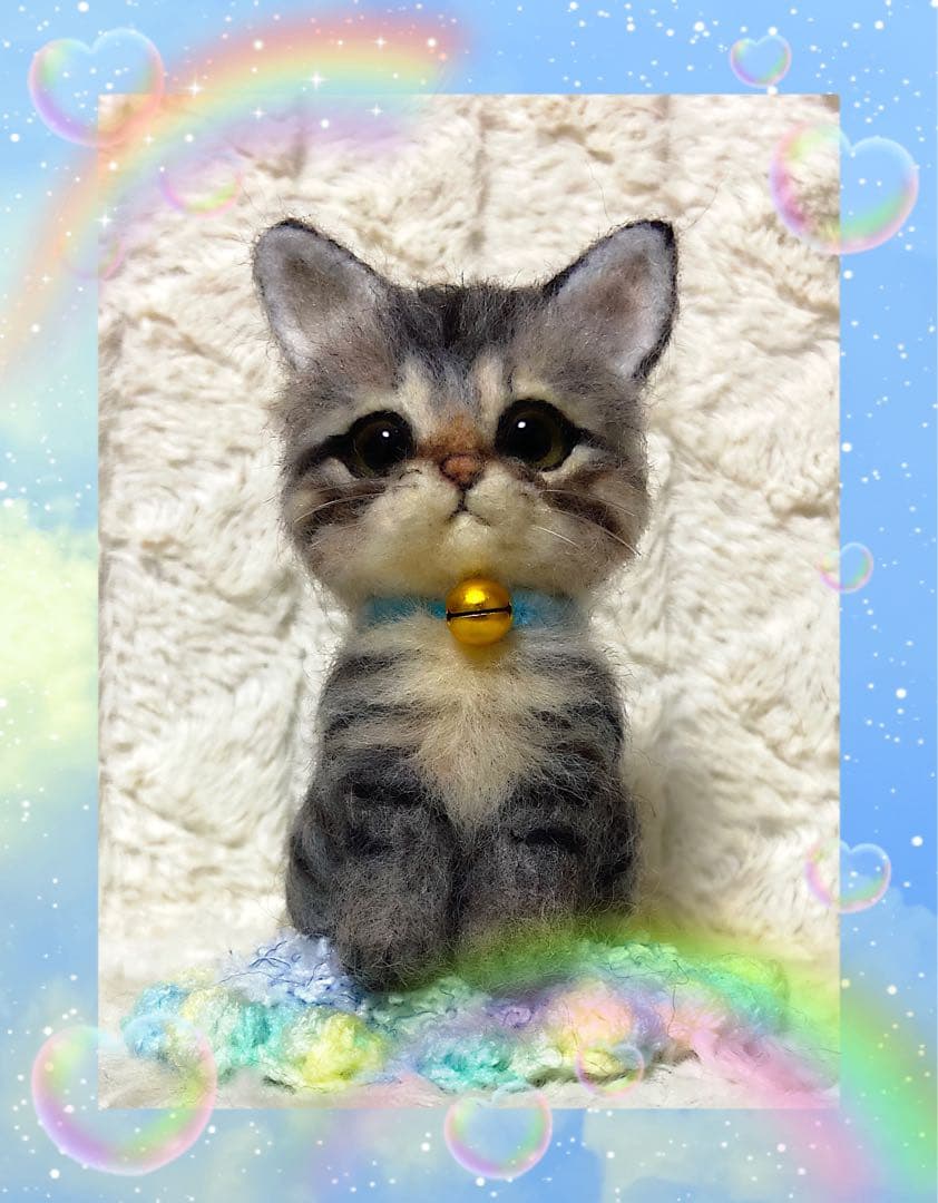 羊毛フェルト。猫。オーダーNo.21