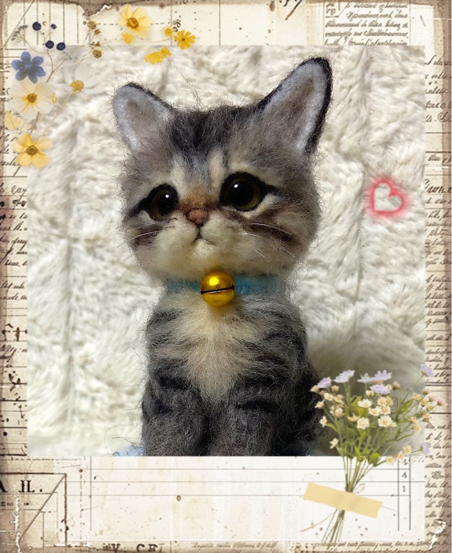 羊毛フェルト。猫。オーダーNo.21