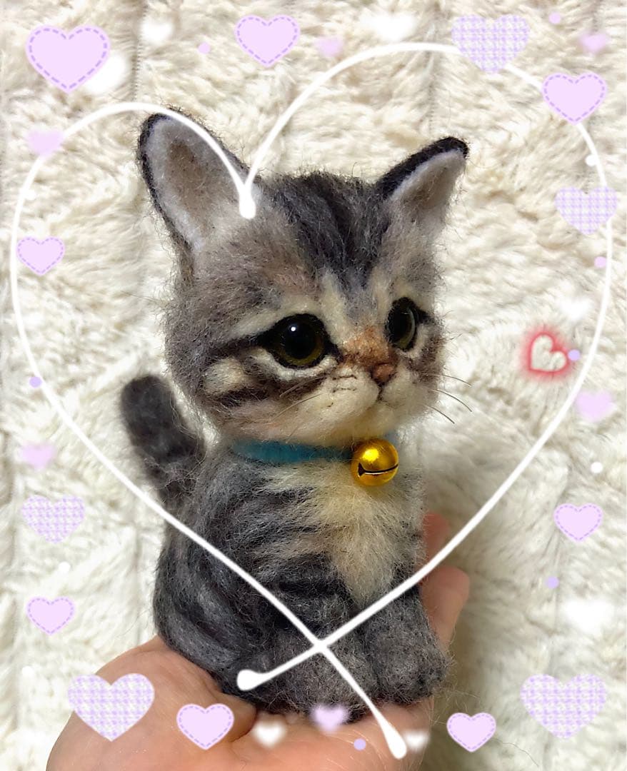 羊毛フェルト。猫。オーダーNo.21