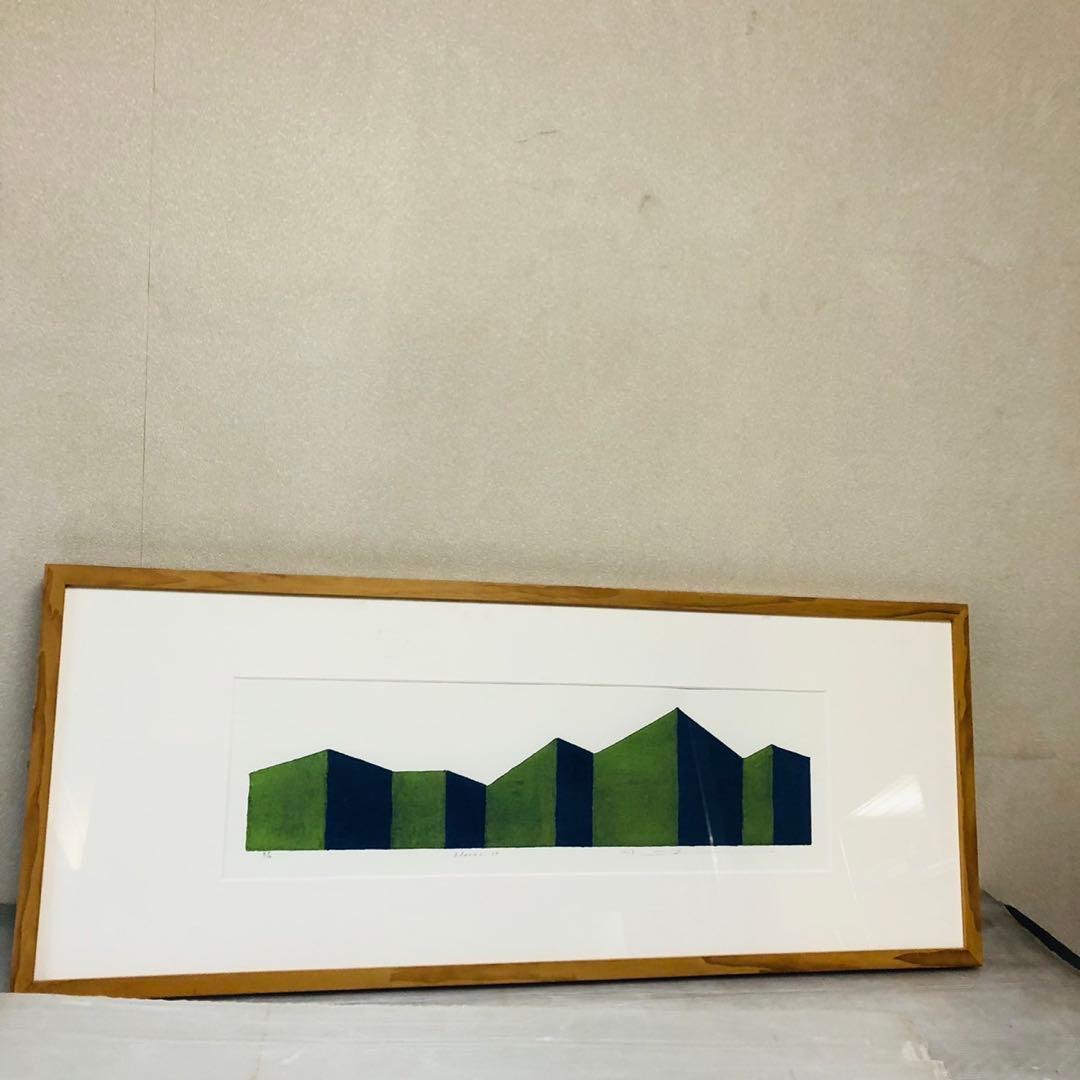 I61コレクション品✨黒木周 版画 クロスグラフ 額装品 アート作品 インテリア