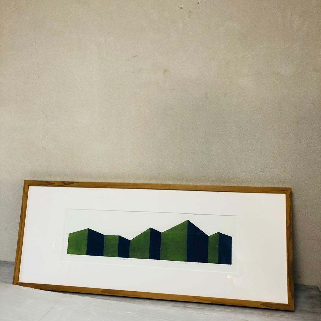 I61コレクション品✨黒木周 版画 クロスグラフ 額装品 アート作品 インテリア