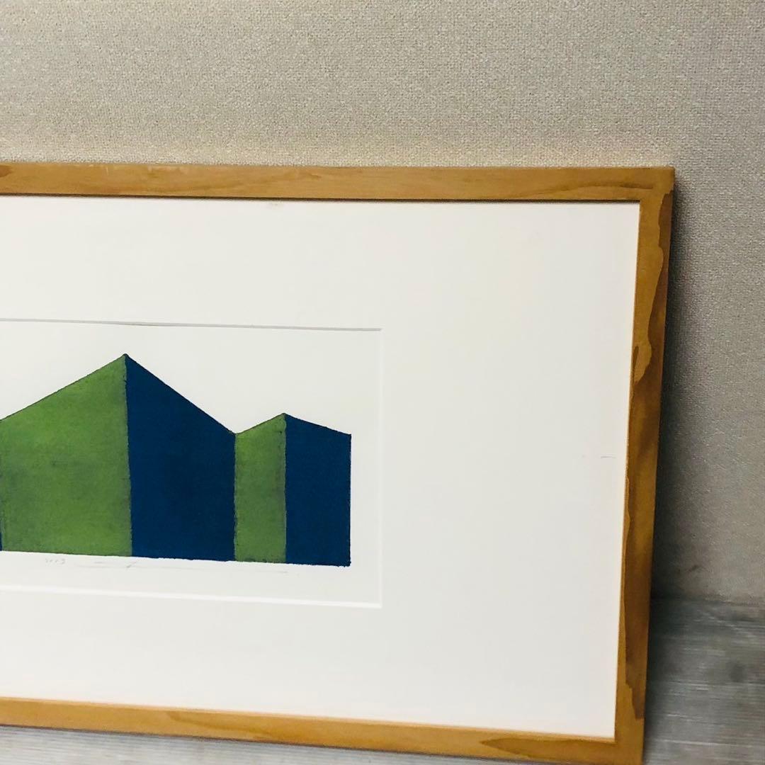 I61コレクション品✨黒木周 版画 クロスグラフ 額装品 アート作品 インテリア