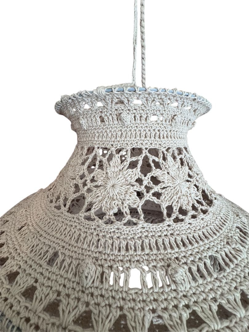 アンティーク★コットンレースフリンジペンダントライトシェード