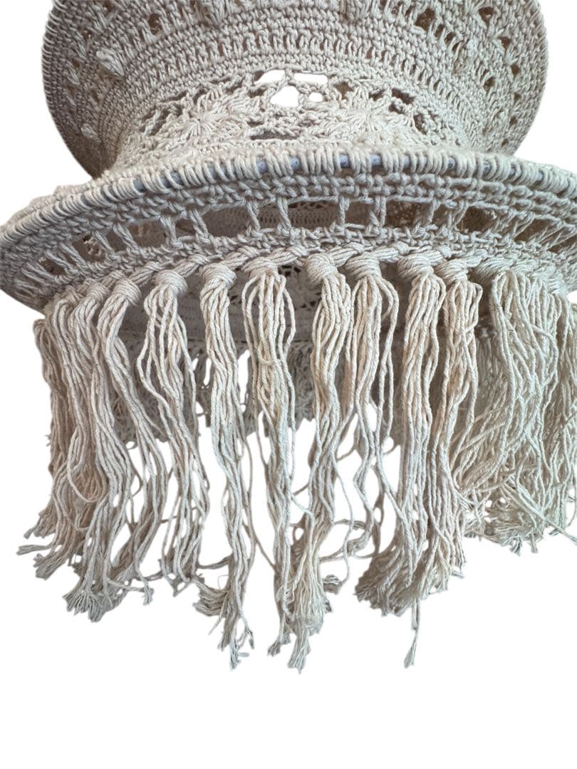 アンティーク★コットンレースフリンジペンダントライトシェード