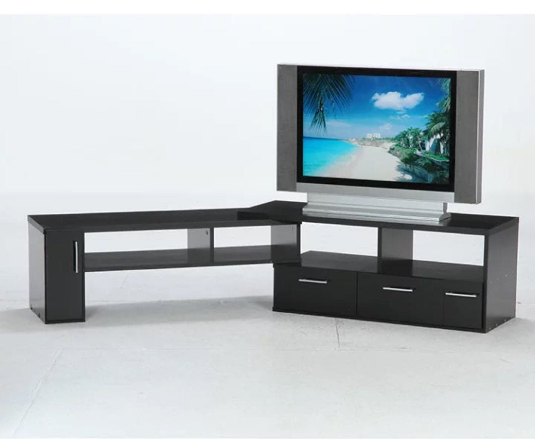 ✨新品未開封 不二貿易 伸縮テレビボード ブラック 幅109～198cm