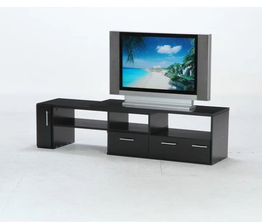 ✨新品未開封 不二貿易 伸縮テレビボード ブラック 幅109～198cm