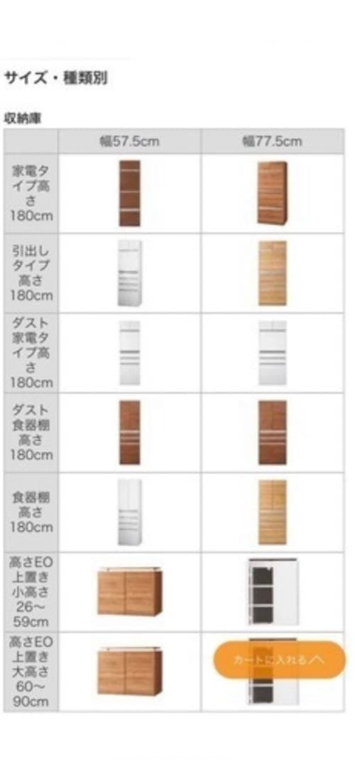 ディノス食器棚　ホワイト　80