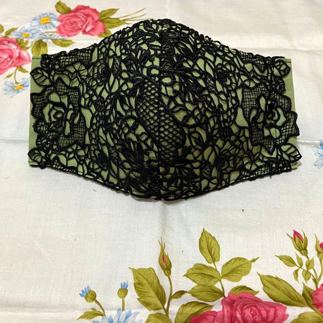 [ピンクの白玉]ハンドメイドマスク