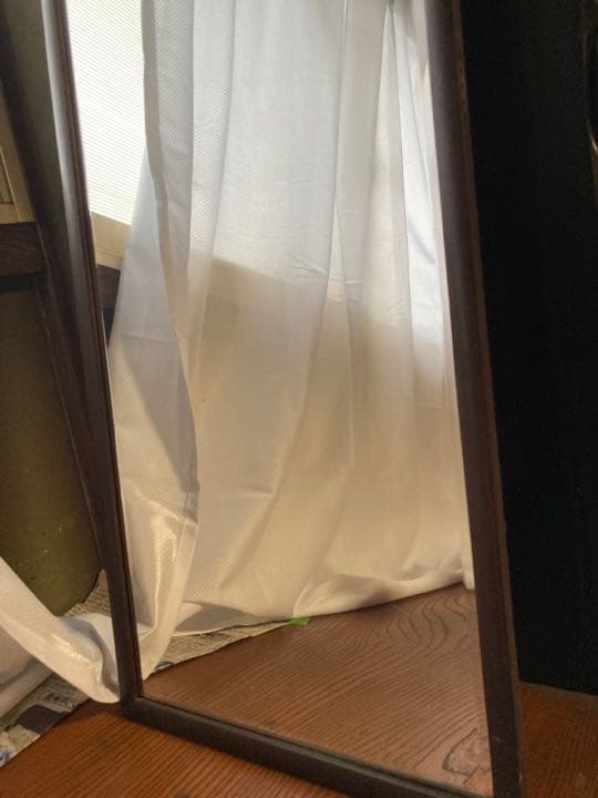 50年前の鏡　昭和50年台以前の鏡　木枠　古民具　置き鏡　昭和レトロ