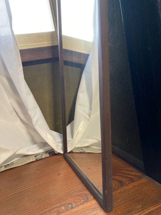 50年前の鏡　昭和50年台以前の鏡　木枠　古民具　置き鏡　昭和レトロ