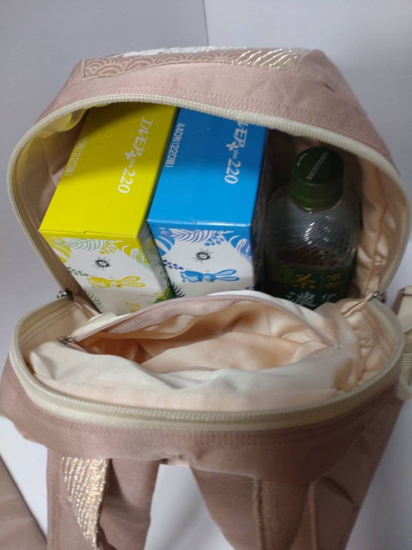 帯リメイクドロップリュック***淡桃地有職文様柄***