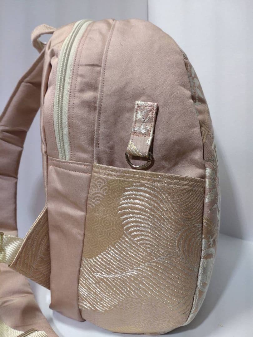 帯リメイクドロップリュック***淡桃地有職文様柄***