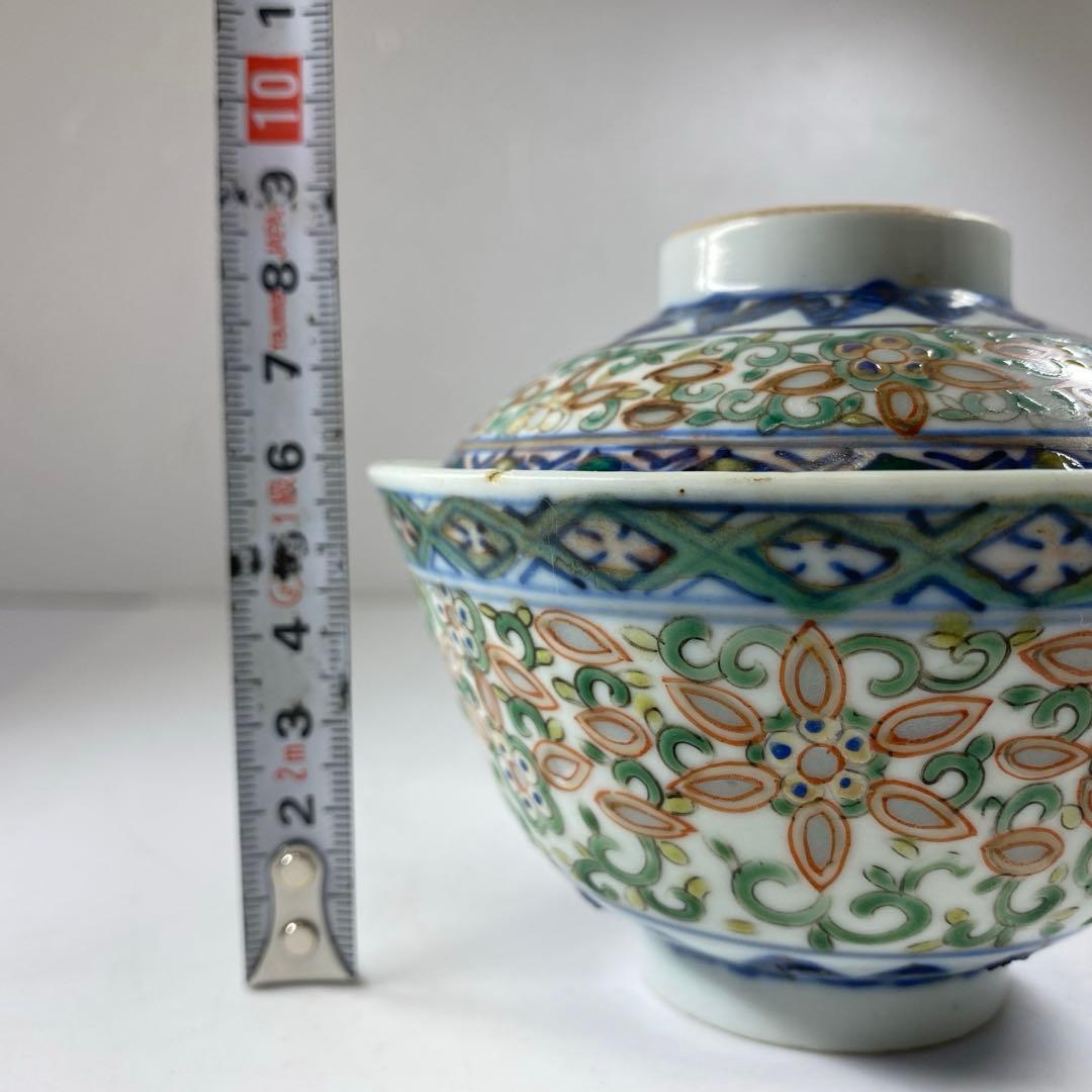 中国清時代　康煕年製　蓋茶碗　直径10.6㎝　タウエ　東な7-0317☆2F