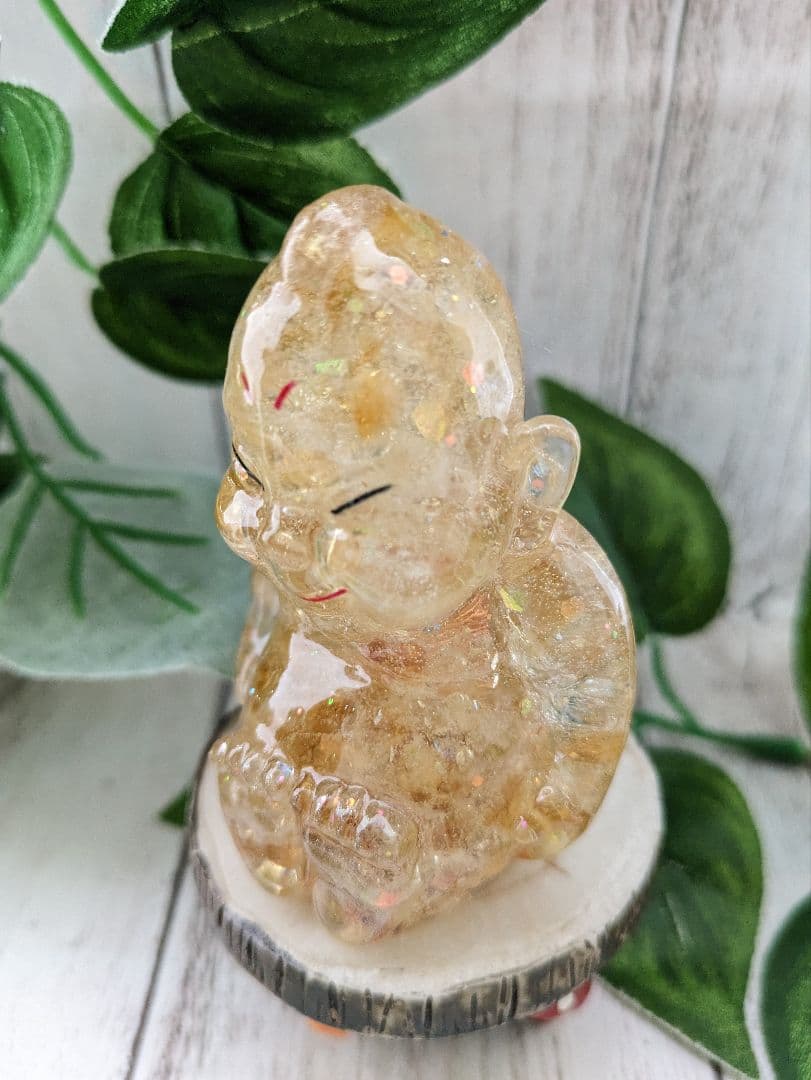 【つる927】シトリンのビリケンさん形オルゴナイト☆他１点