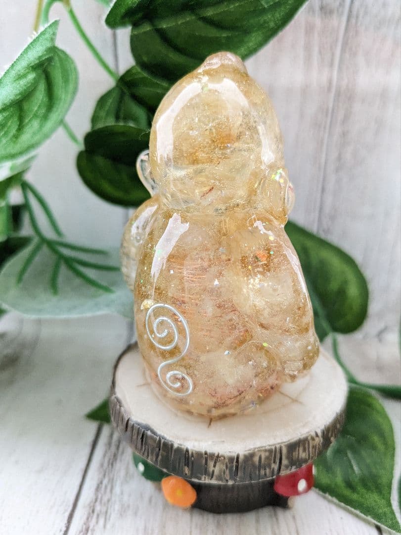 【つる927】シトリンのビリケンさん形オルゴナイト☆他１点