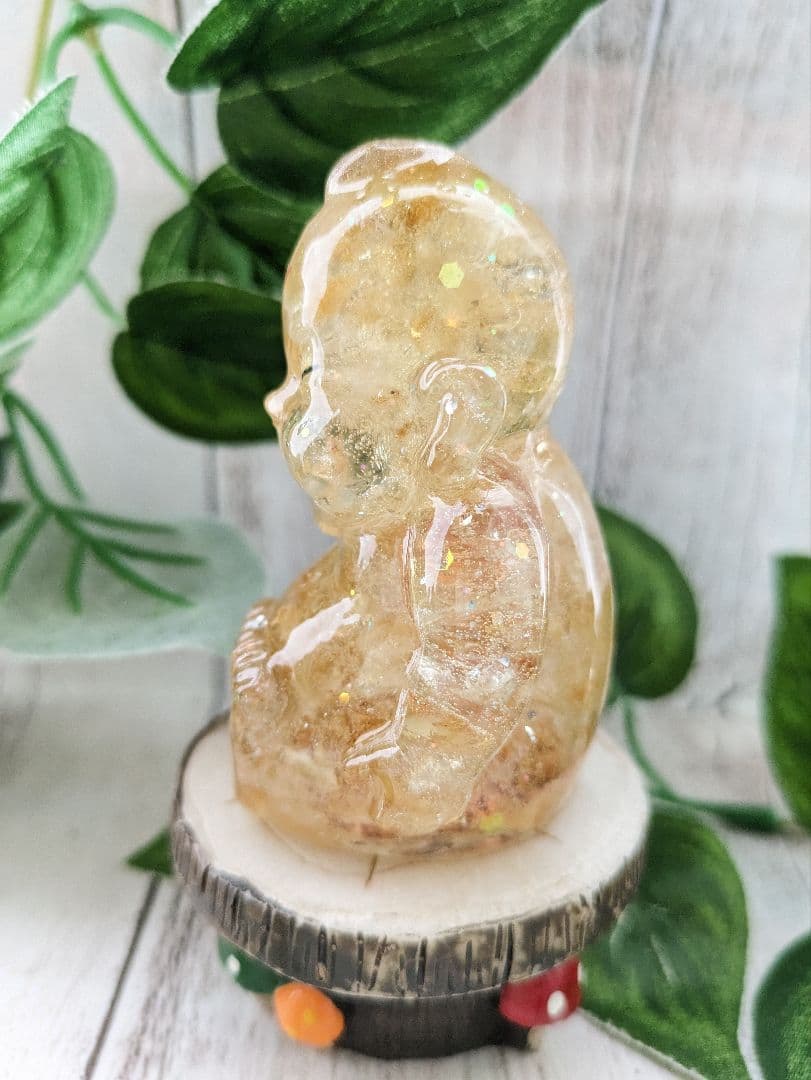 【つる927】シトリンのビリケンさん形オルゴナイト☆他１点