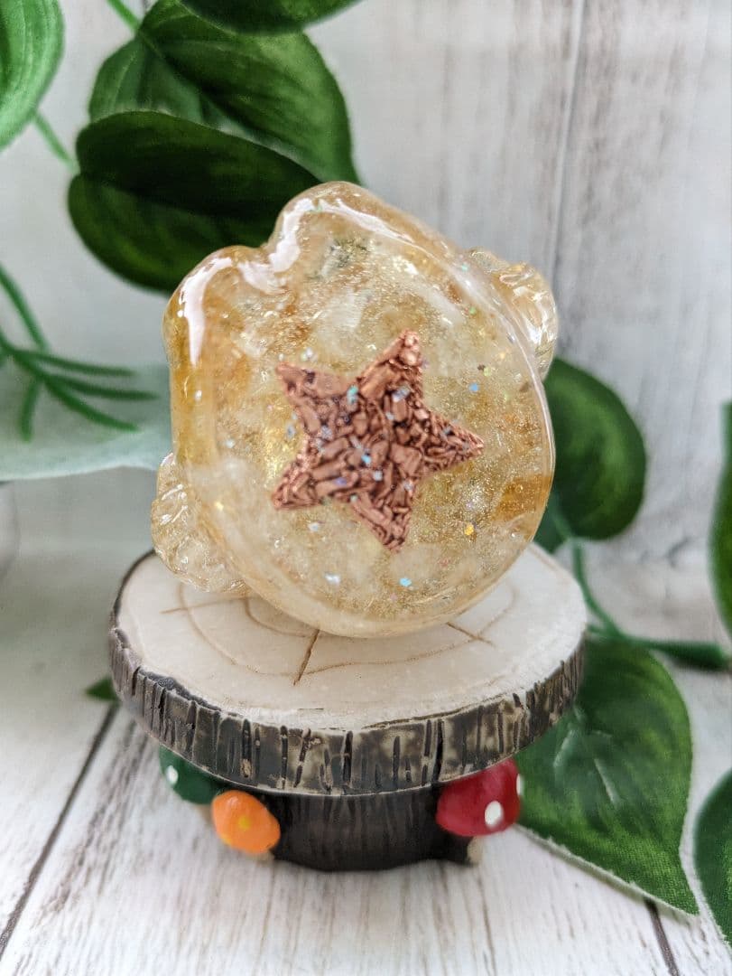 【つる927】シトリンのビリケンさん形オルゴナイト☆他１点