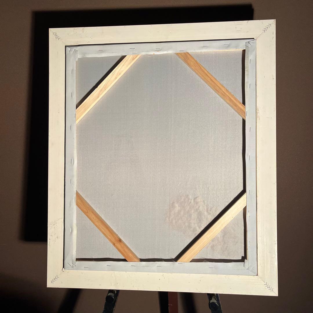 手書き油絵 パリの風景 エッフェル塔 額付 絵画 インテリア 油彩画