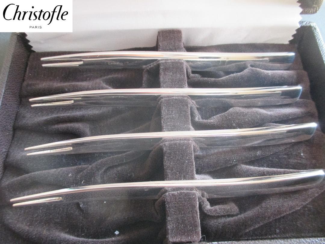 ☆仏蘭西高級銀器クリストフルシルバー　プティフォーク４本　日本限定品　収納箱入り