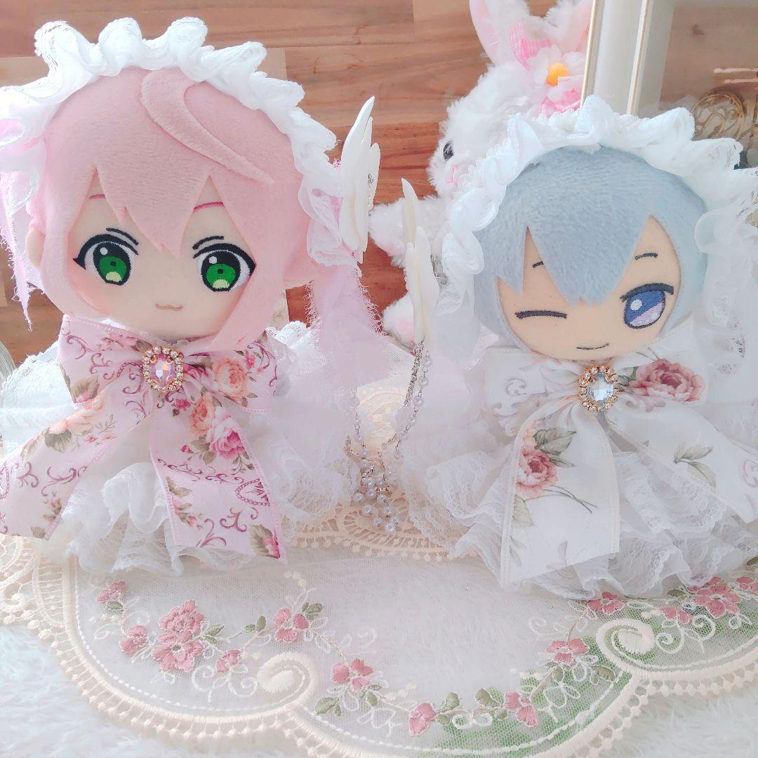 【特別セット】繋がりブローチ　アンティークローズ　ドレス　１６cm　ぬい服