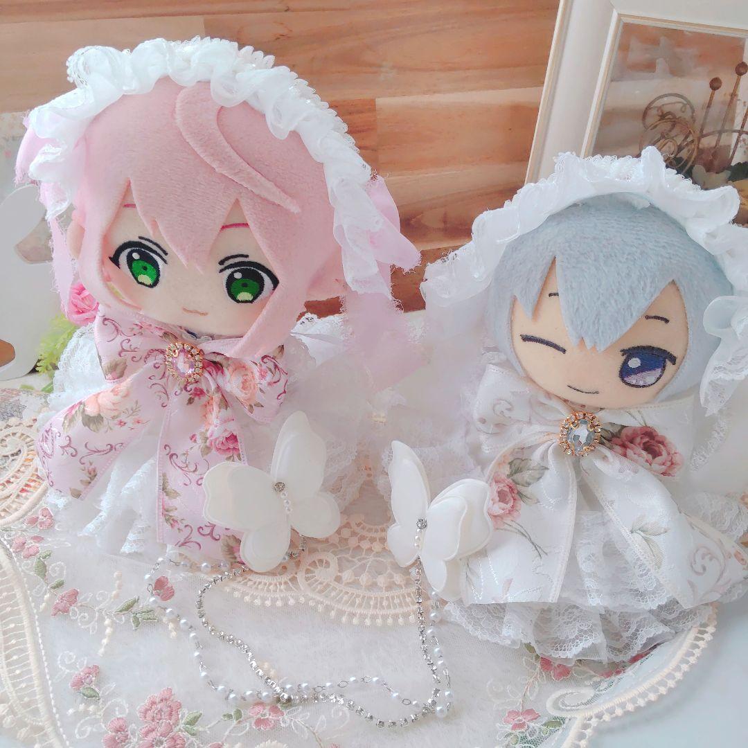 【特別セット】繋がりブローチ　アンティークローズ　ドレス　１６cm　ぬい服