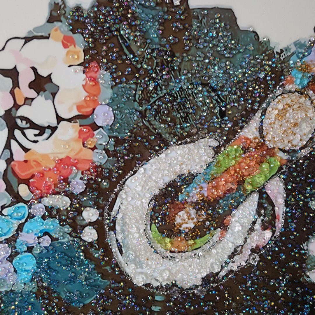 バンクシーグリッターアート　フレーム付き