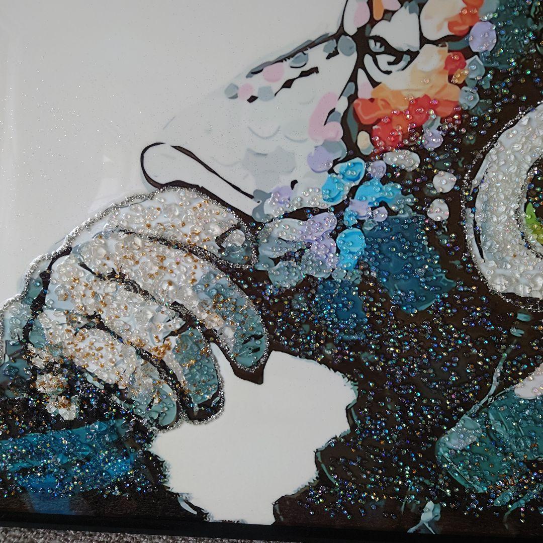 バンクシーグリッターアート　フレーム付き