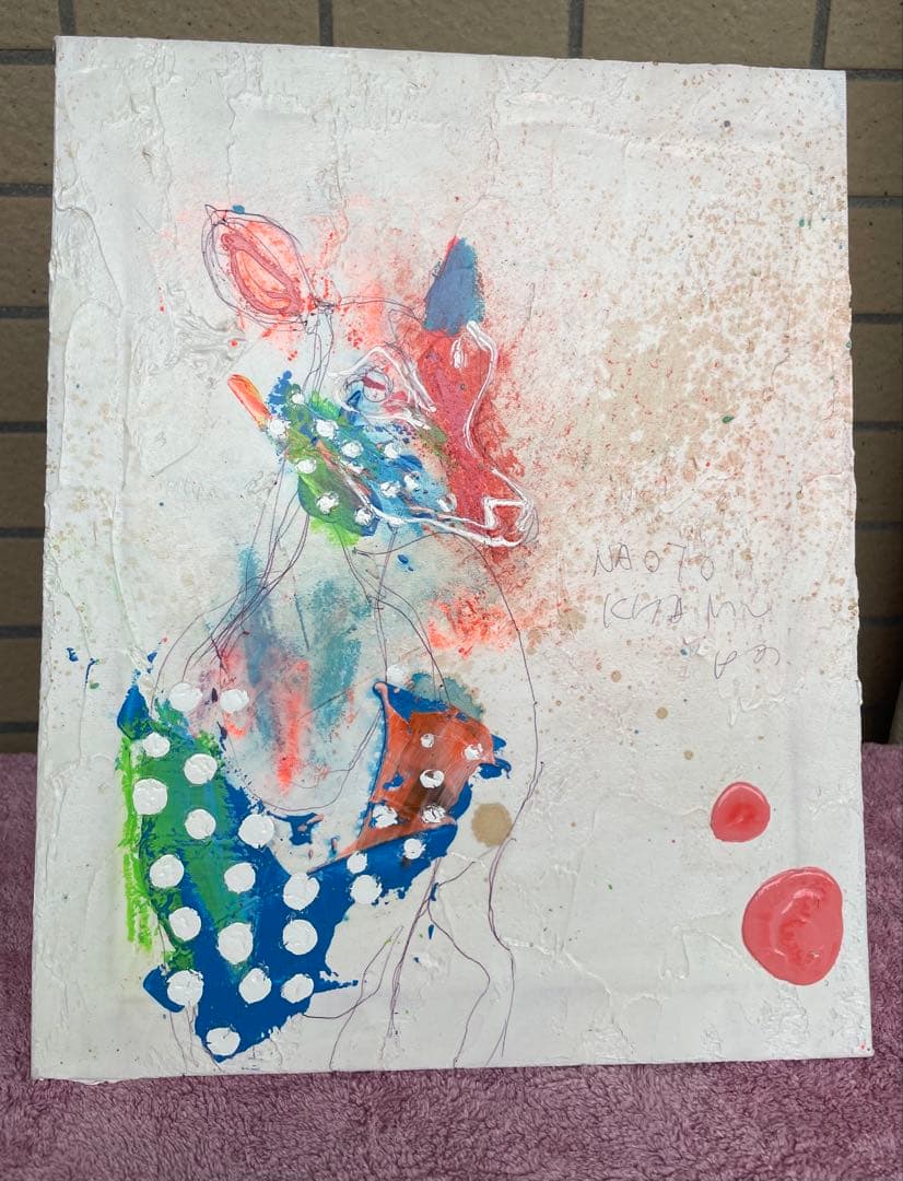 北村直登　絵画　『女には終った恋に執着 している暇は無い! 鹿 』　原画