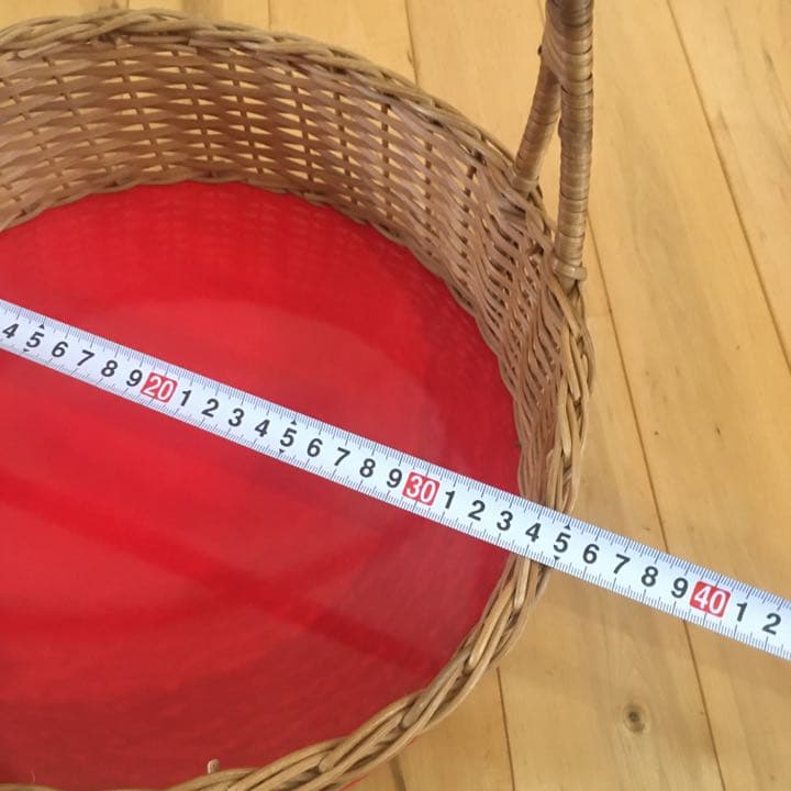 ☆アンティーク☆西ドイツ　W.Germany ラタン　籐　かご　バスケット