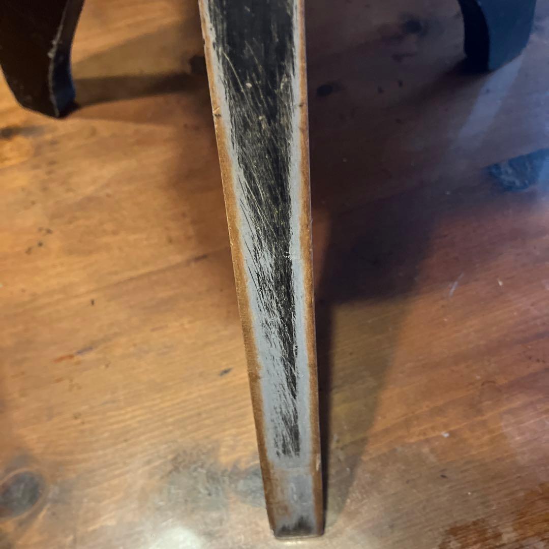 Gem City アイスクリーム風ステンシル背板 ピアノ椅子　切り株ハンドメイド