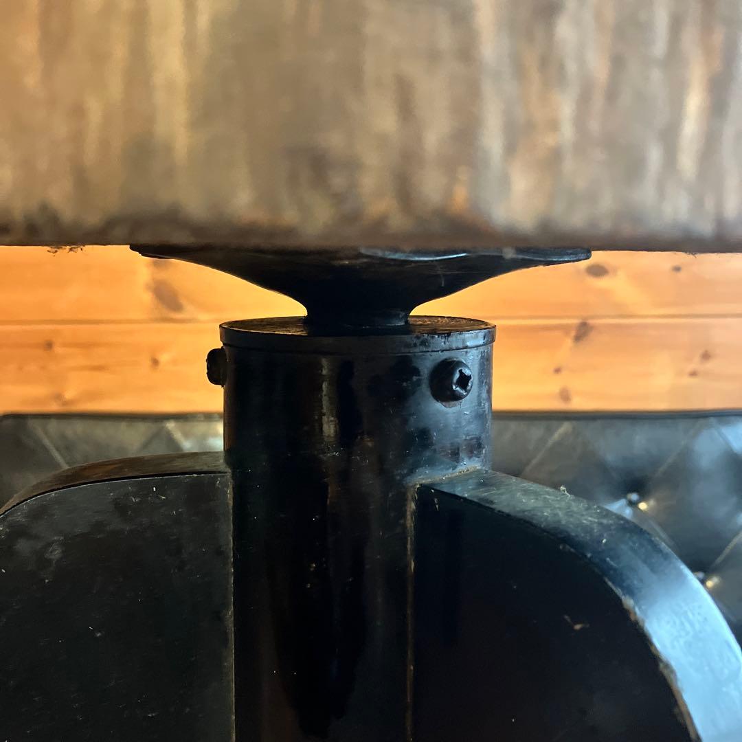 Gem City アイスクリーム風ステンシル背板 ピアノ椅子　切り株ハンドメイド