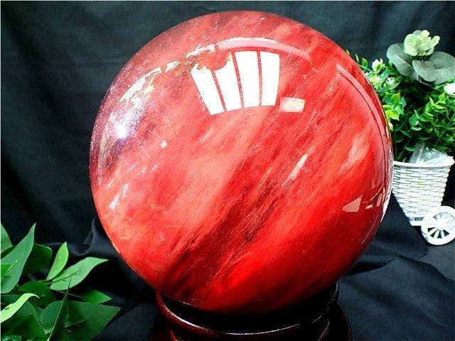 超大直径約：211mm 12215g 超綺麗赤水晶丸玉B84E1/449E02A