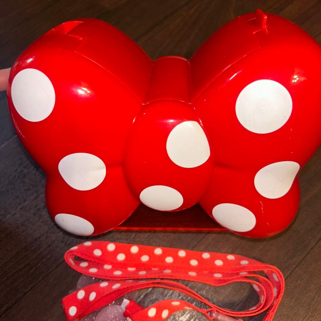 ミニーちゃんリボン型ポップコーンバケット 紐付き