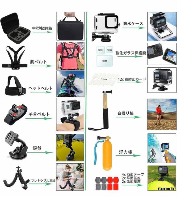 アクション カメラ アクセサリー セット 防水 GoPro Hero11 10