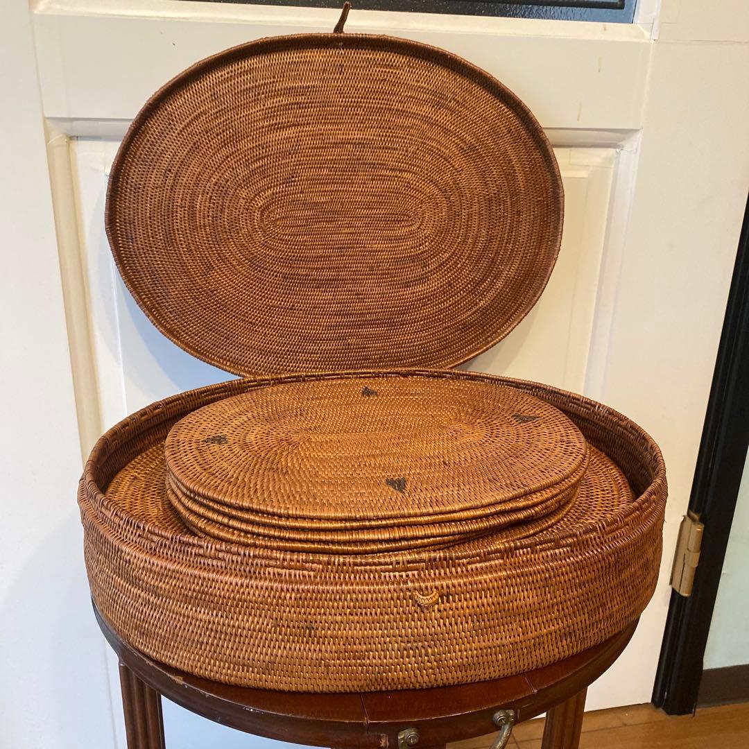 天然素材 バリ島産 アタ ランチョンマットBOXセット 大小各6枚入り