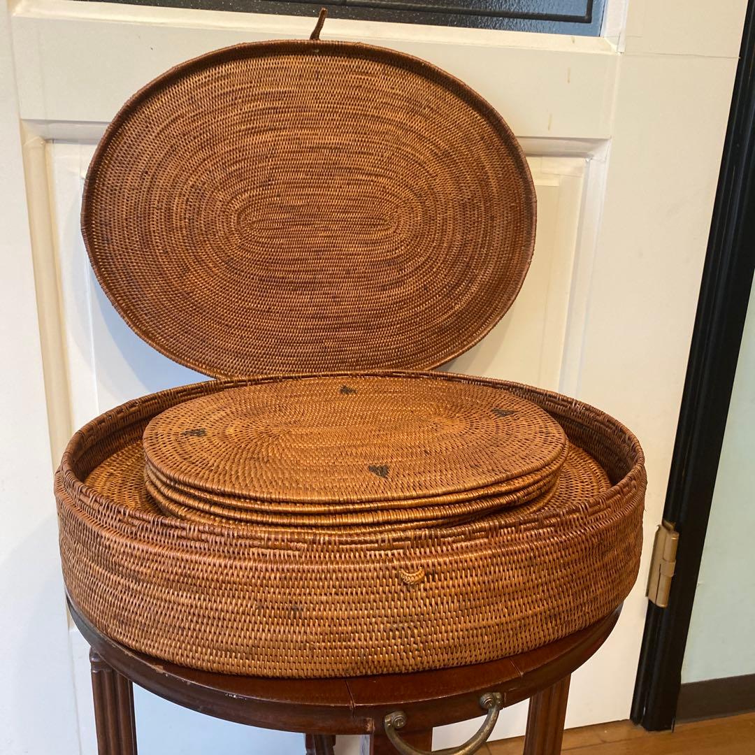 天然素材 バリ島産 アタ ランチョンマットBOXセット 大小各6枚入り