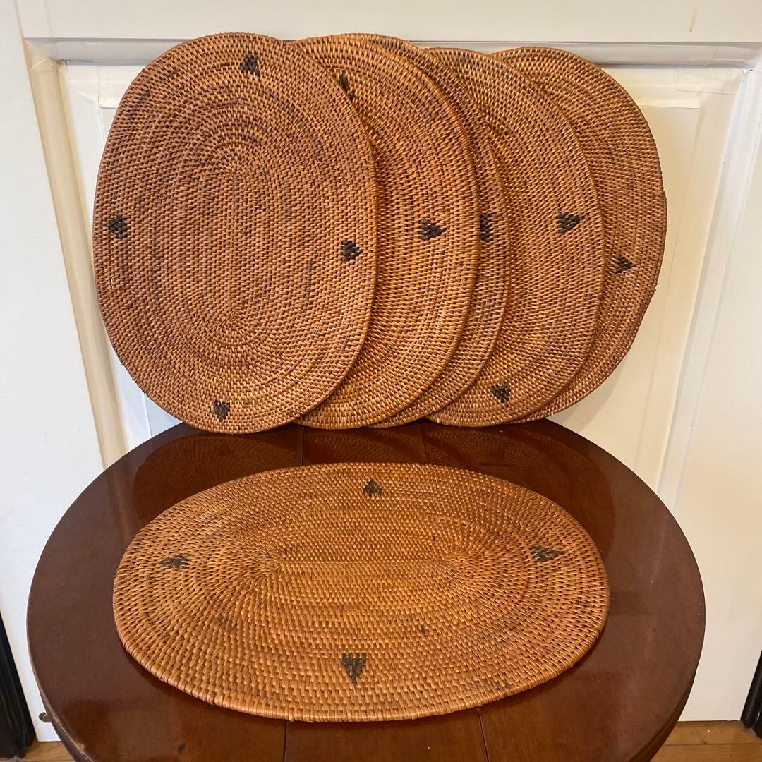 天然素材 バリ島産 アタ ランチョンマットBOXセット 大小各6枚入り