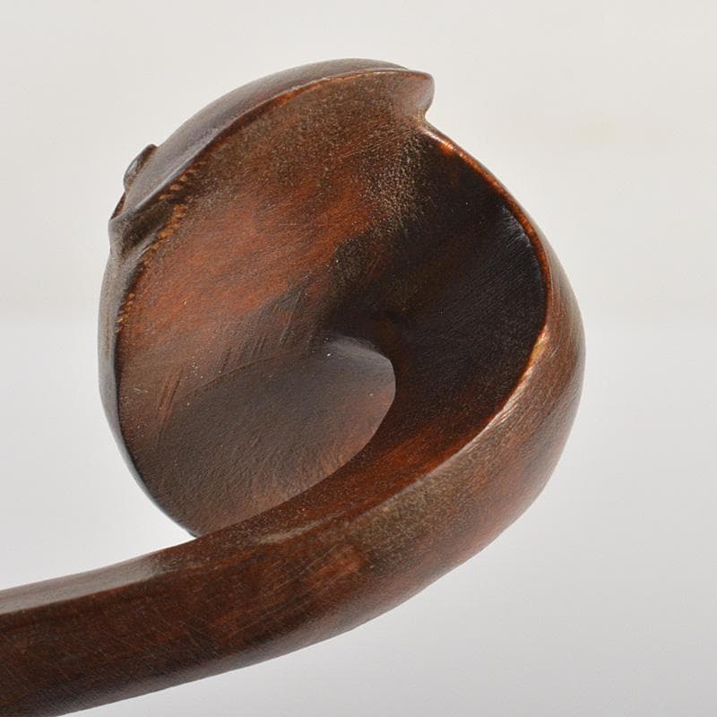 中国　唐木紅木彫刻　如意　置物　C　6694E