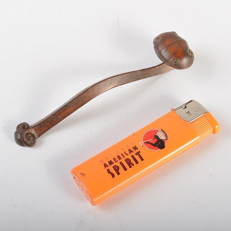 中国　唐木紅木彫刻　如意　置物　C　6694E