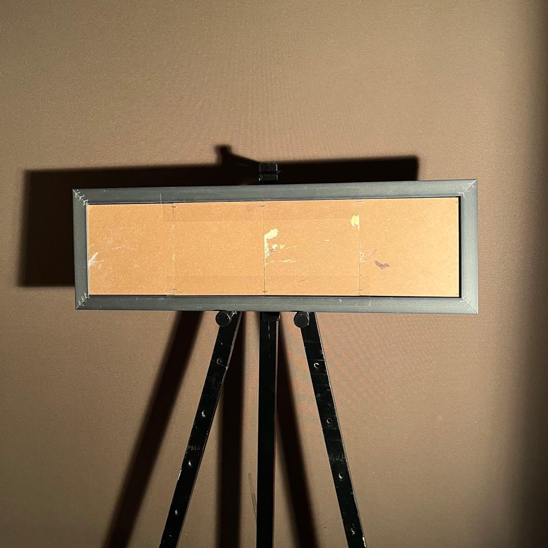 手書き油絵 ４色のお花 額付 絵画 インテリア 油彩画