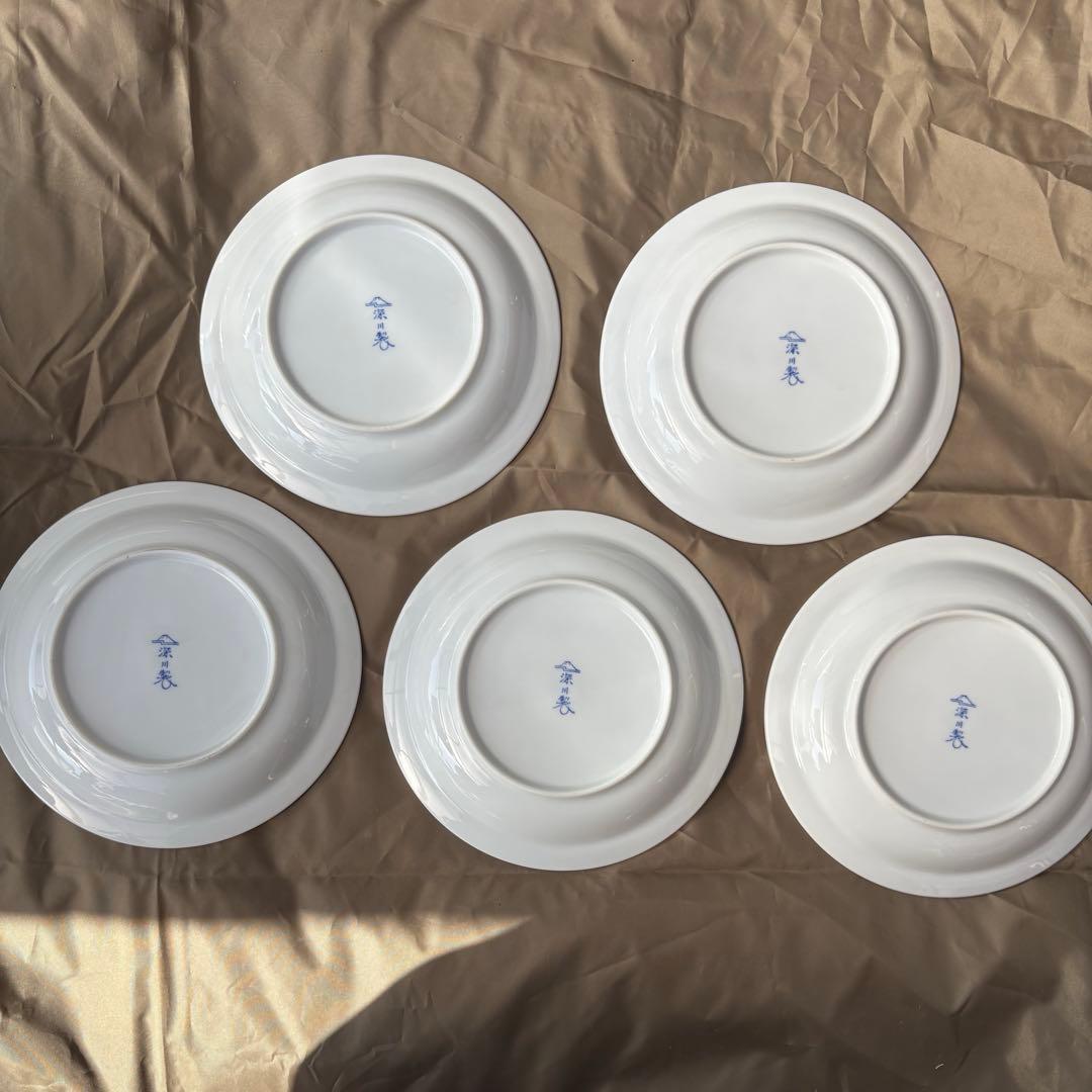 深川製磁　中皿　銘々皿　秋の実り　柿　枇杷　専用ケース付き