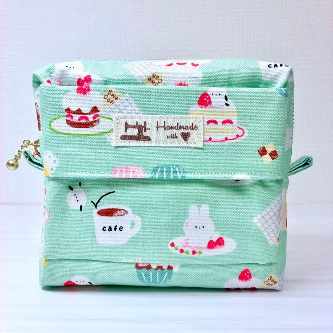 ★k.k★ ティッシュポケット付ハンドメイドポーチ シマエナガ A493