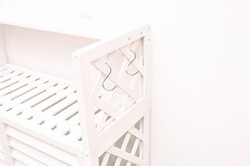 ２個セット 棚付き木製室外機カバー　ホワイト