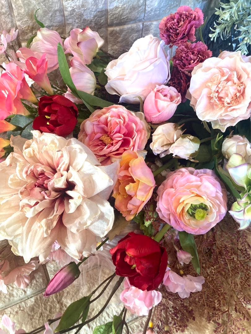 光触媒　人工観葉植物　ウォールグリーン　フェイクグリーン　春のスワッグ77