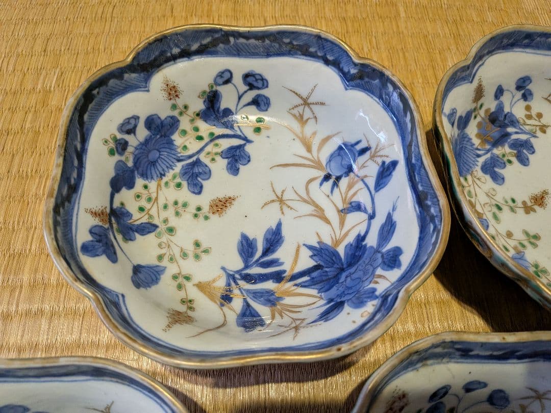 古伊万里　色絵　向付（５客）成化年製銘