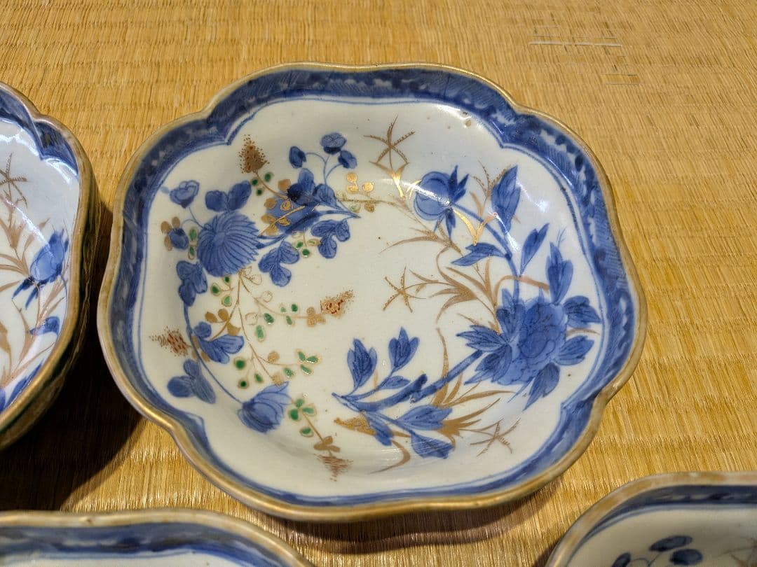 古伊万里　色絵　向付（５客）成化年製銘